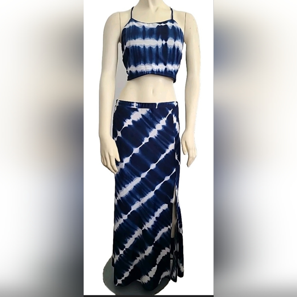Women’s Navy Tie-Dye Swim Cover Skirt